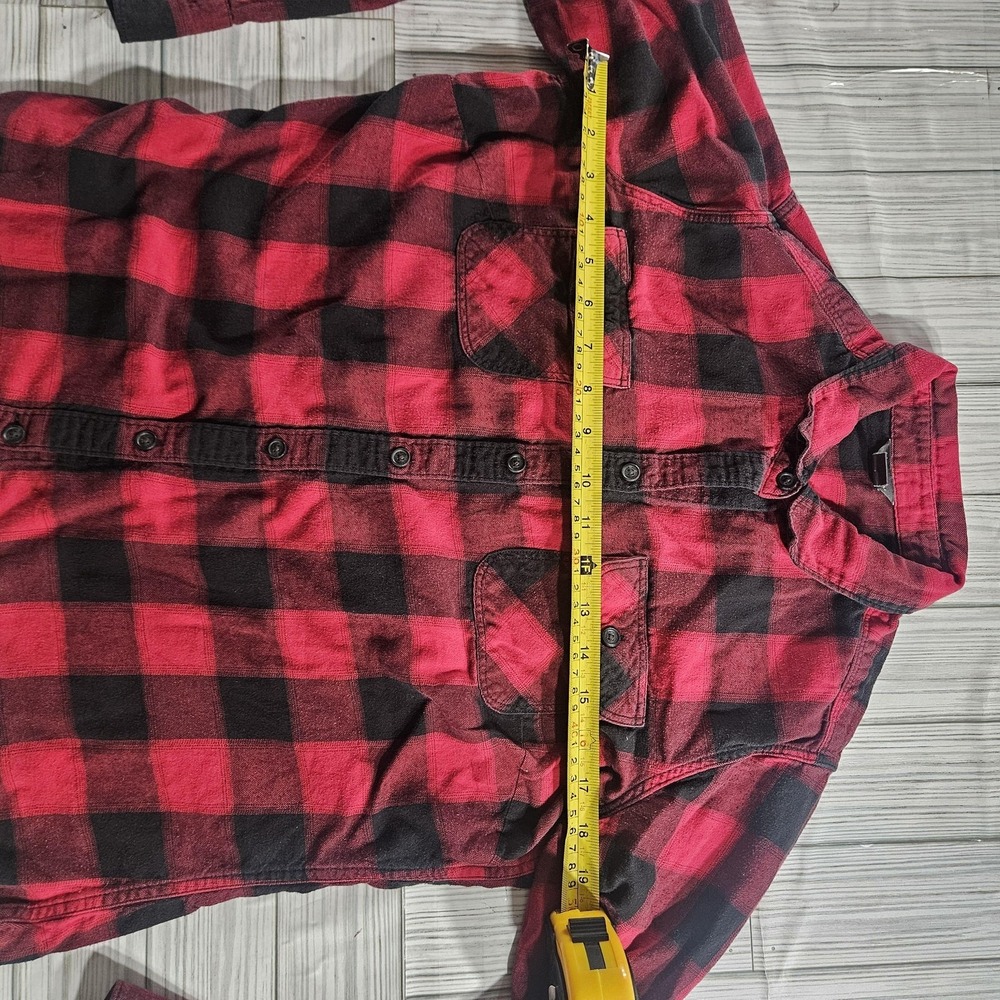 Eddie Bauer Shirt‎ Womens Medium Red Black Plaid Flannel Button Front Casual - Picture 3 of 5